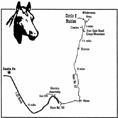 Map to Circle S Riding Stables